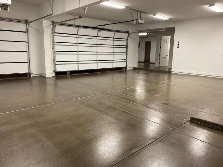 Grind and seal concrete floor with clean satin finish