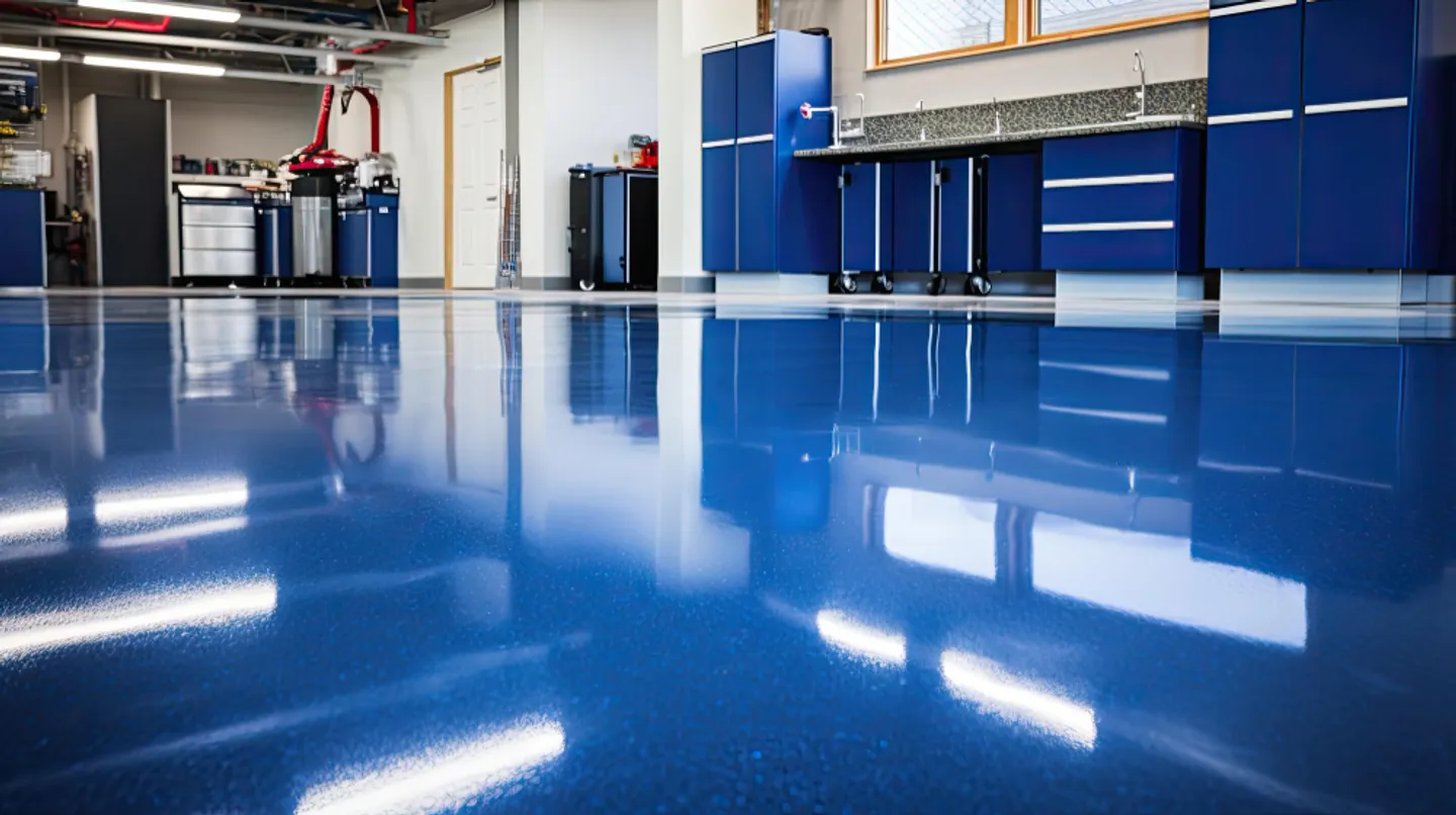 Polished concrete floor with high-gloss finish in a Central NJ commercial space