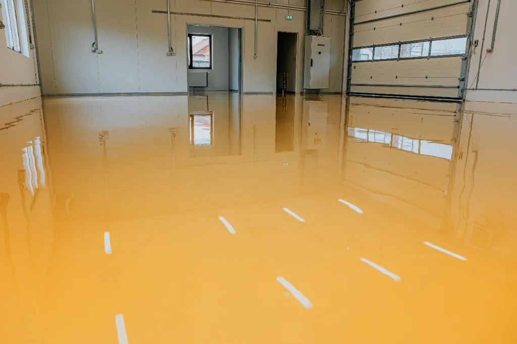 Industrial warehouse floor coating project ready for a free estimate